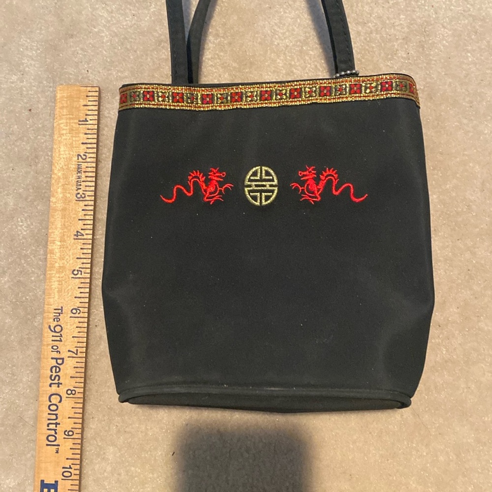 NWOT Black Asian Shoulder Bag